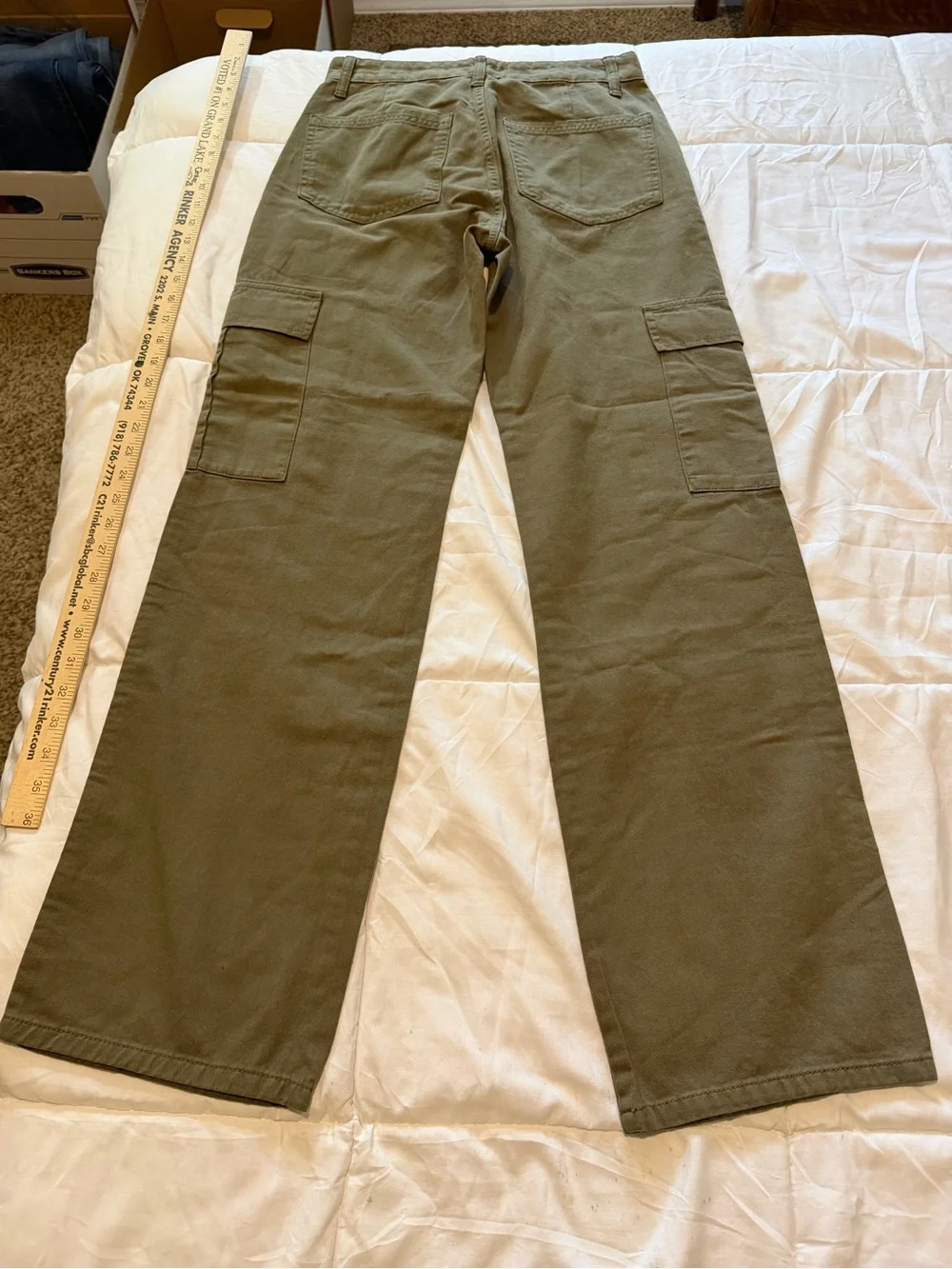 stradivarius Olive Green Straight Leg Cargo Pants